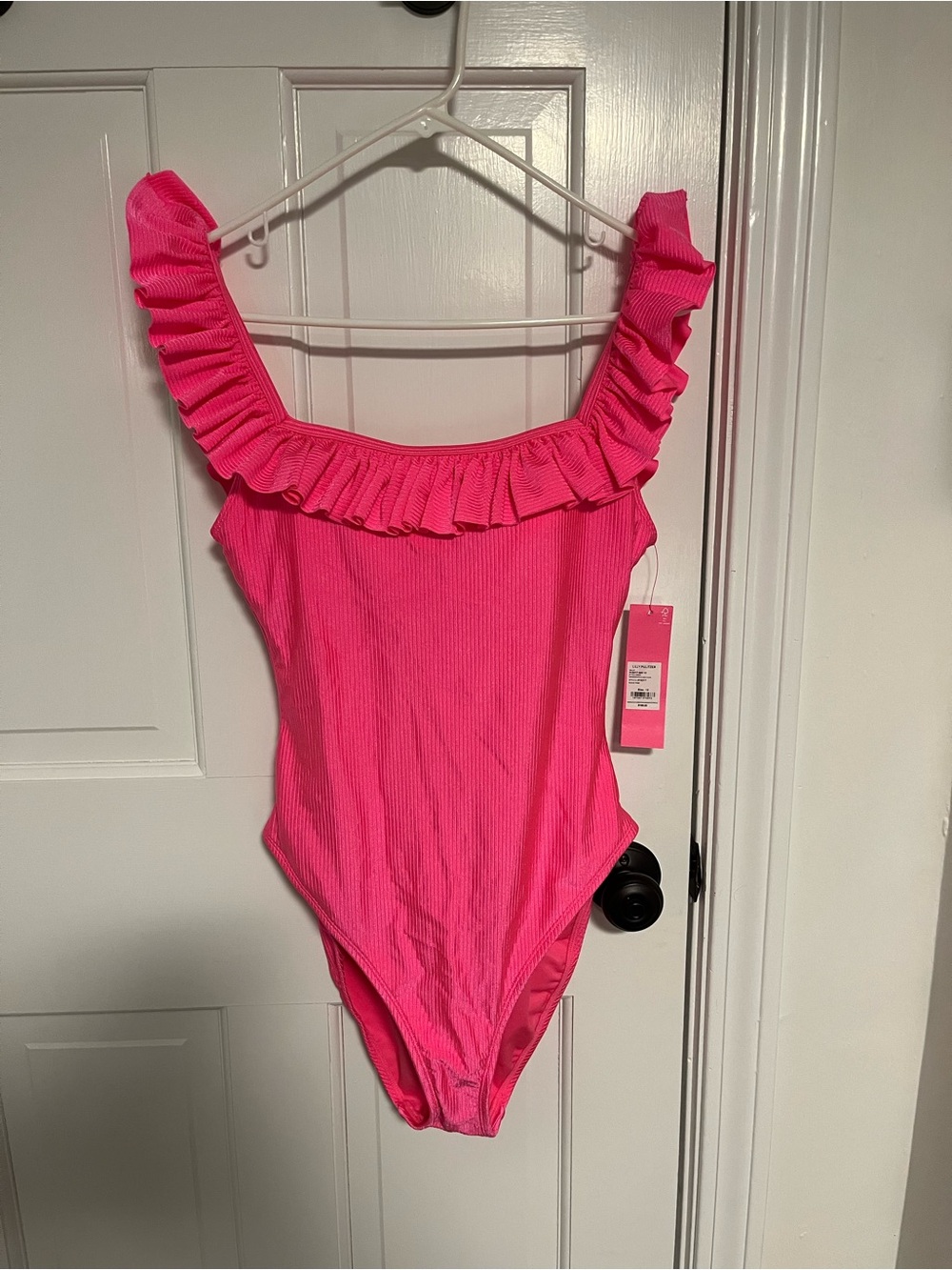 Lilly Pulitzer Hot Pink Ruffle One-Piece Swimsuit